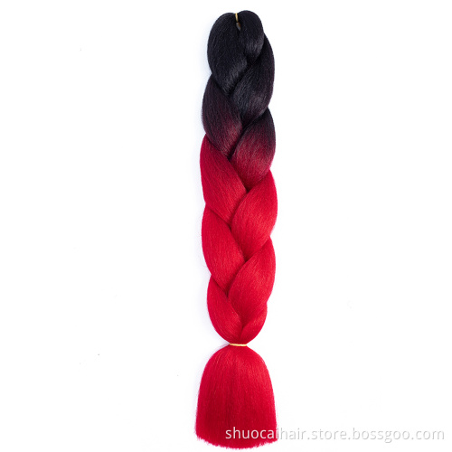 Jumbo Braid Hair Extensions Braiding Hair 24 Inch Ombre Multiple Tone Colored Synthetic Hair for Women Hot Sale